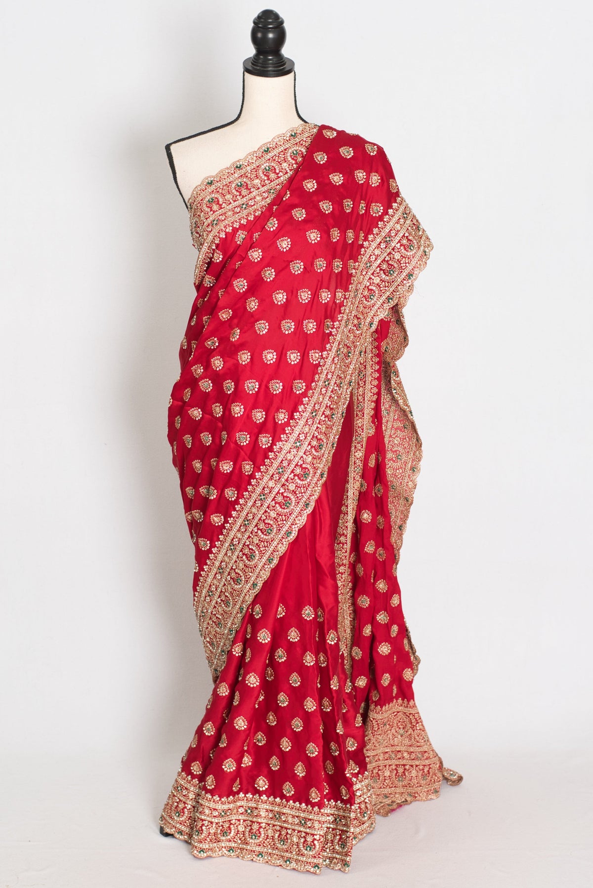Rosy Pink Satin Festive Saree