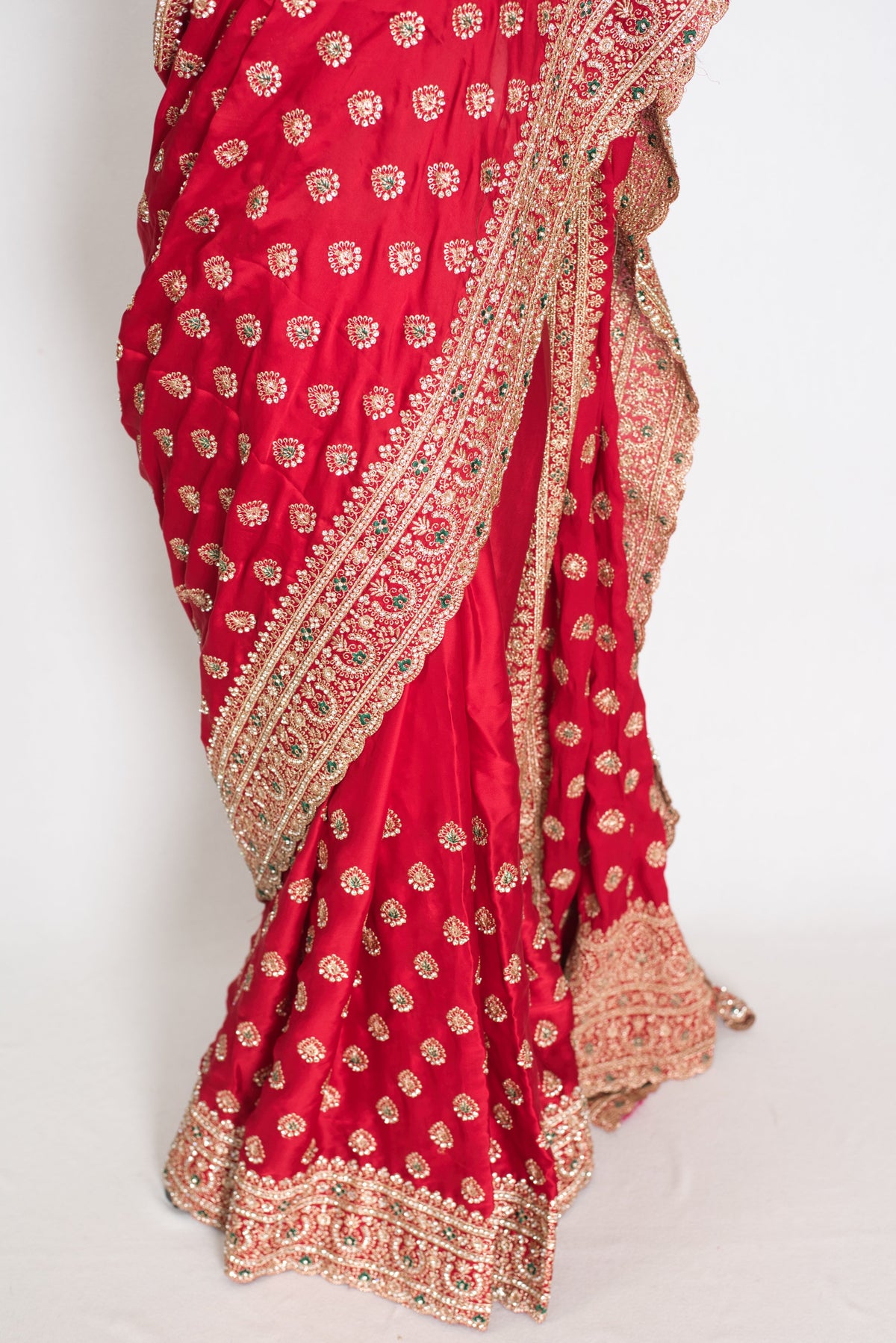 Rosy Pink Satin Festive Saree