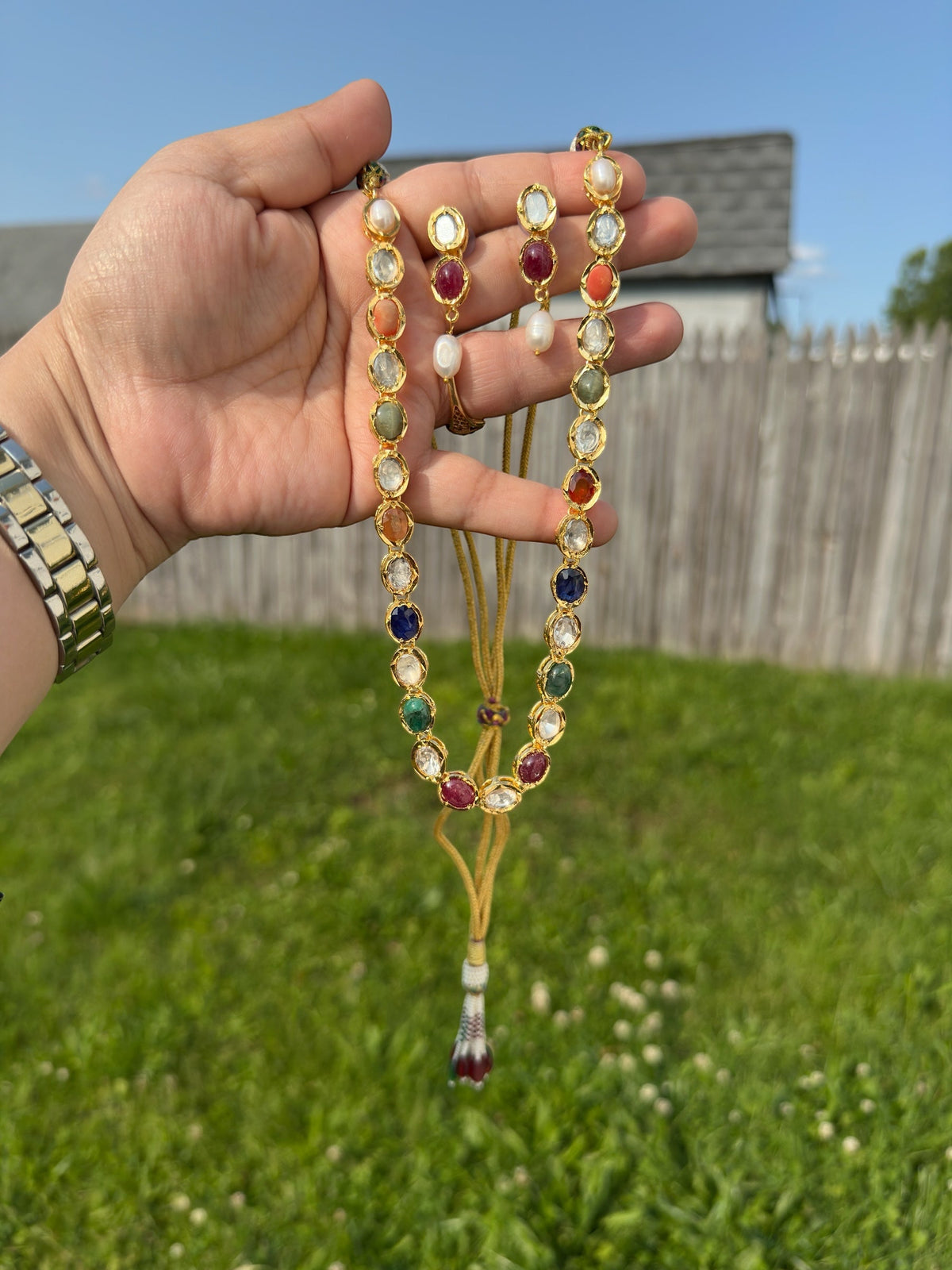 Bhanu Navratan Necklace with Earrings