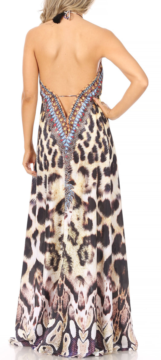 Maxi High-Low Halter Beach Dress