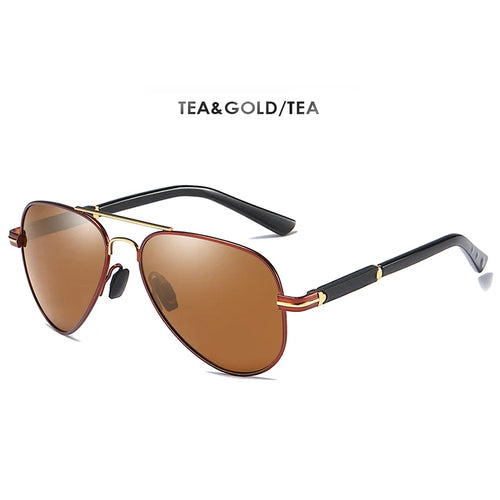 Mens Polarized Aviation Alloy Frame Photochromic Sunglasses Men Brand