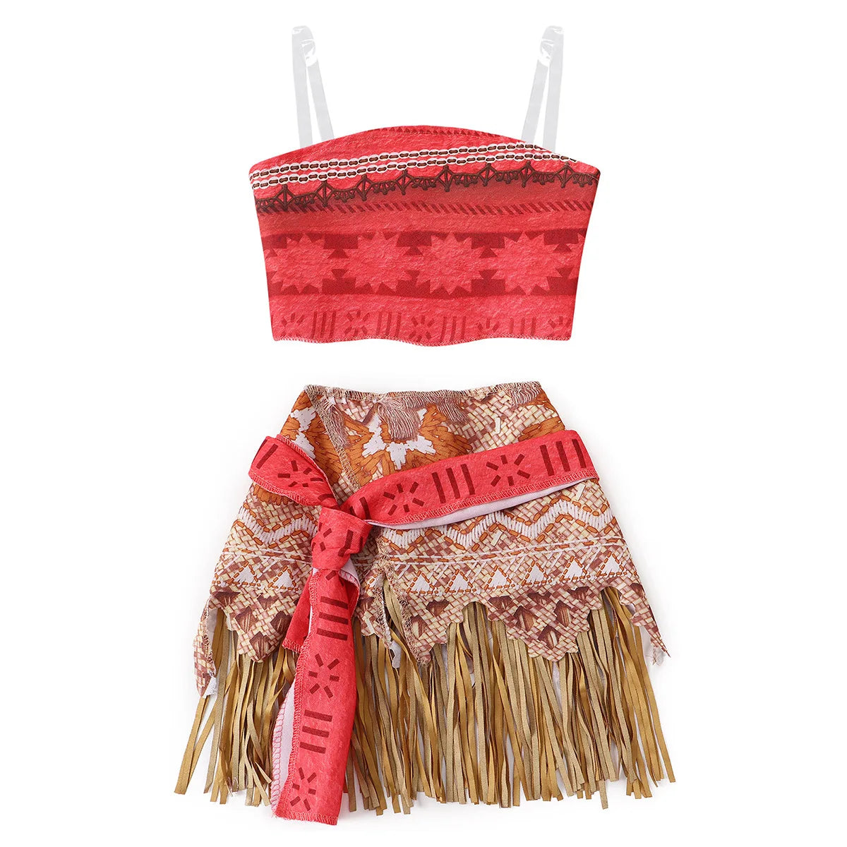 Ocean Adventure Cartoon Role Play Costume Moana Two Pieces Dress up (Halloween)