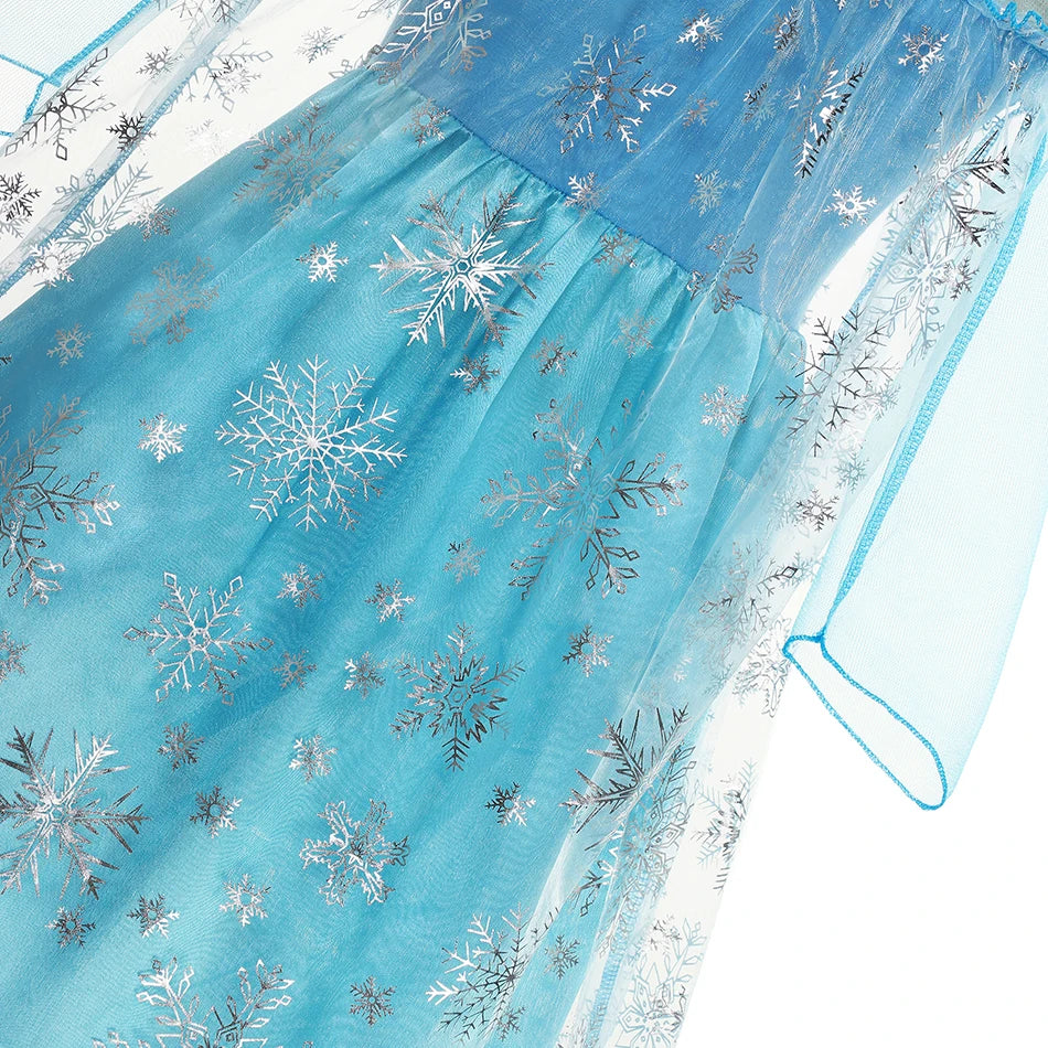 Girls Snow Queen Elsa Kids Costumes for Girl 2025 Carnival Party Prom Halloween