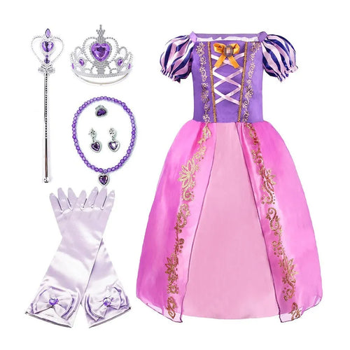 Rapunzel Dress for Girls Cinderella Belle Dress Up Fantasy Children (Halloween)