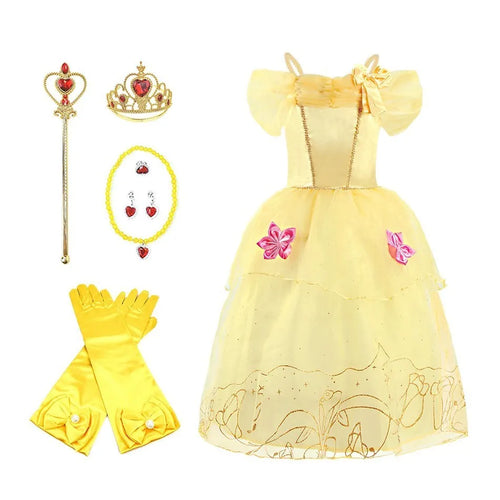 Rapunzel Dress for Girls Cinderella Belle Dress Up Fantasy Children (Halloween)