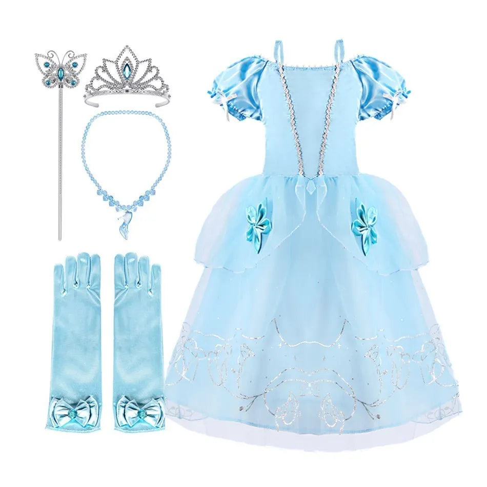 Rapunzel Dress for Girls Cinderella Belle Dress Up Fantasy Children (Halloween)