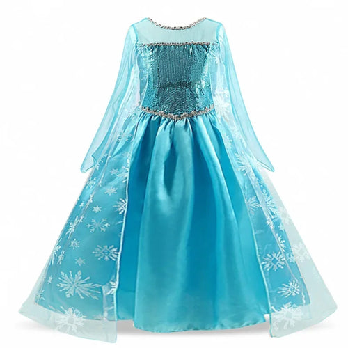 Girls Snow Queen Elsa Kids Costumes for Girl 2025 Carnival Party Prom Halloween