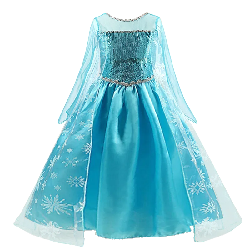 Girls Snow Queen Elsa Kids Costumes for Girl 2025 Carnival Party Prom Halloween
