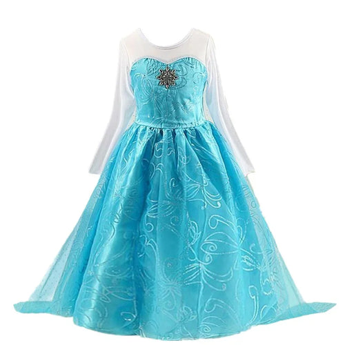 Girls Snow Queen Elsa Kids Costumes for Girl 2025 Carnival Party Prom Halloween