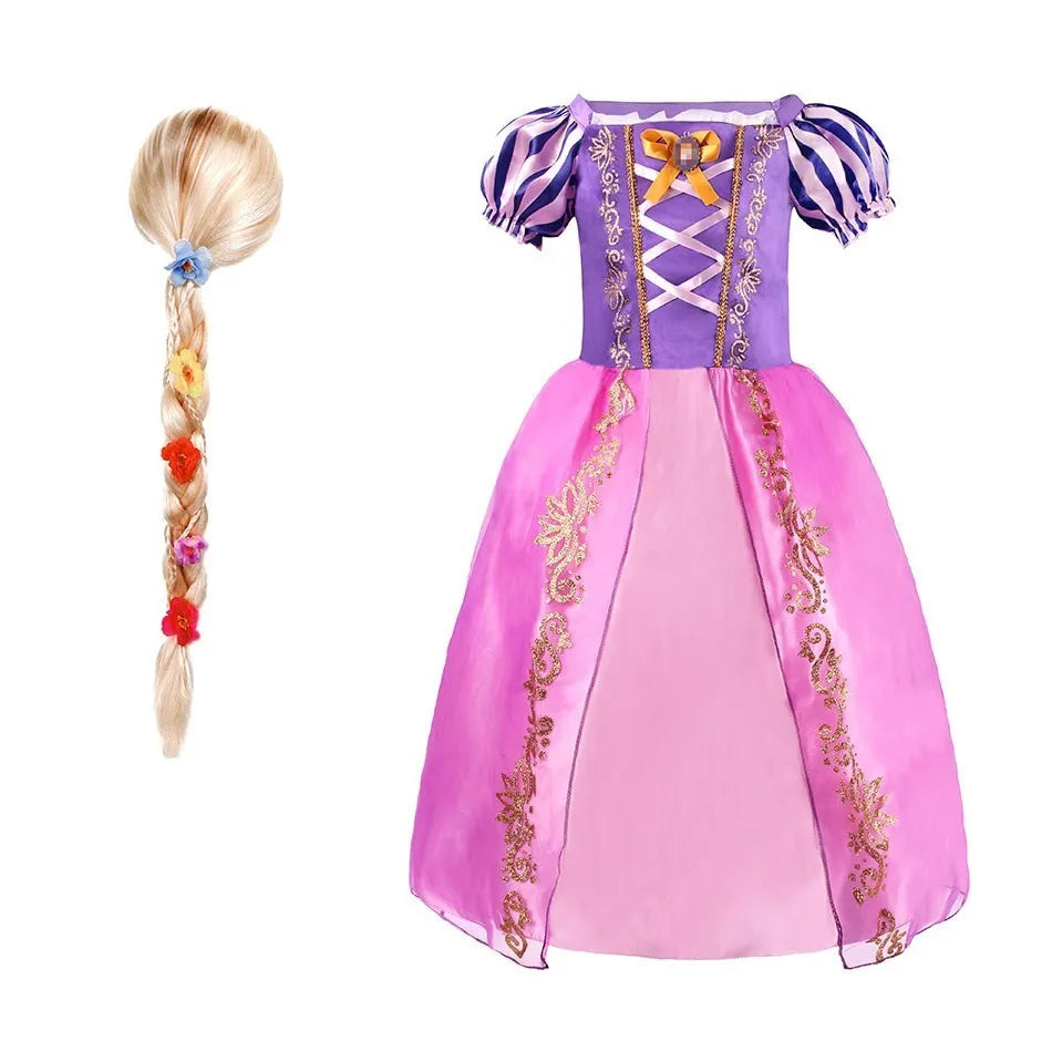 Rapunzel Dress for Girls Cinderella Belle Dress Up Fantasy Children (Halloween)
