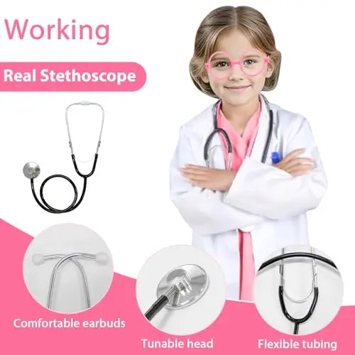 Boys Girls Doctor Nurse Work Uniform with Toys - Halloween Costume