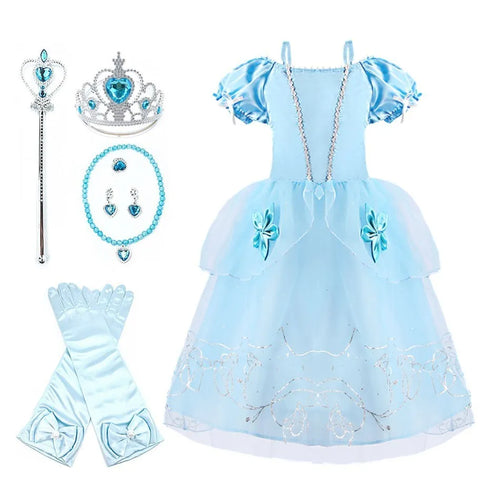 Rapunzel Dress for Girls Cinderella Belle Dress Up Fantasy Children (Halloween)