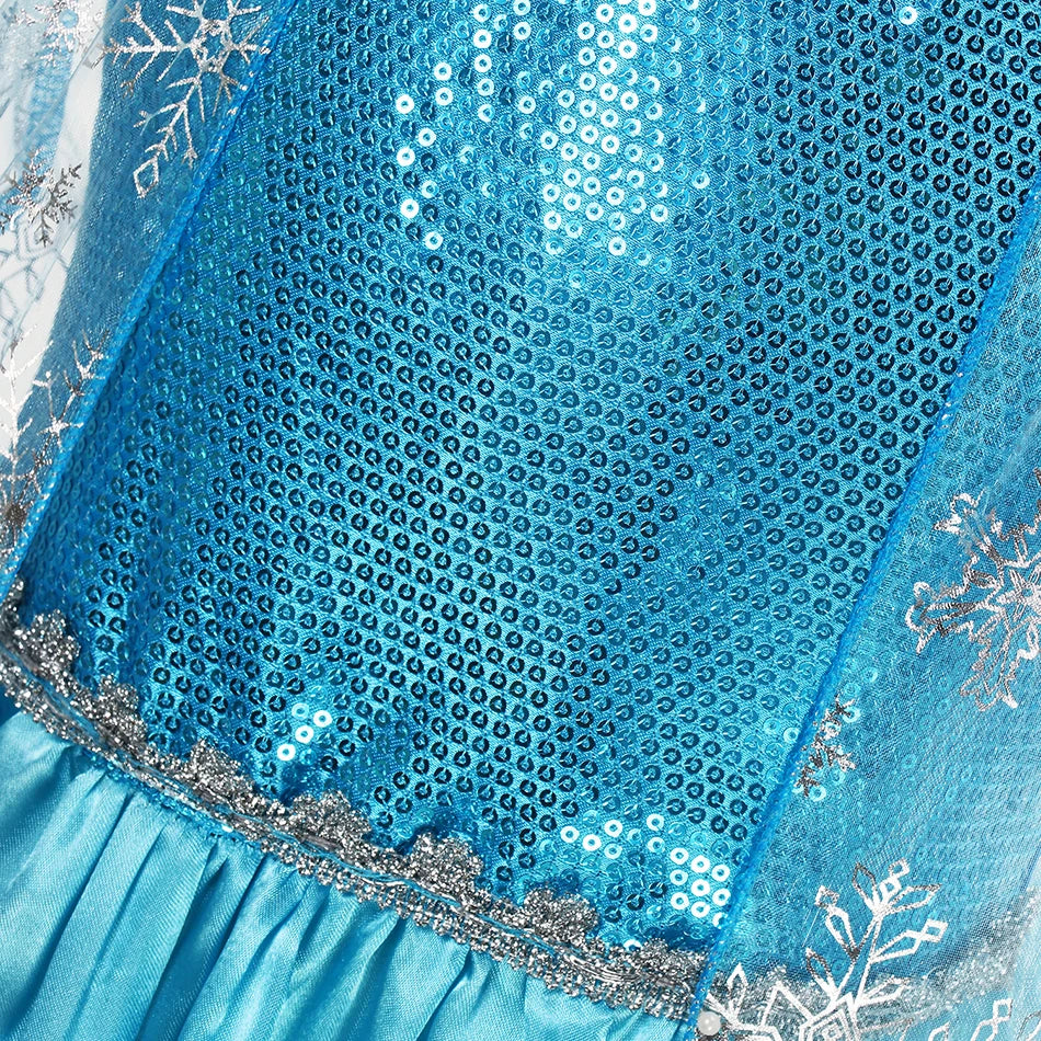 Girls Snow Queen Elsa Kids Costumes for Girl 2025 Carnival Party Prom Halloween