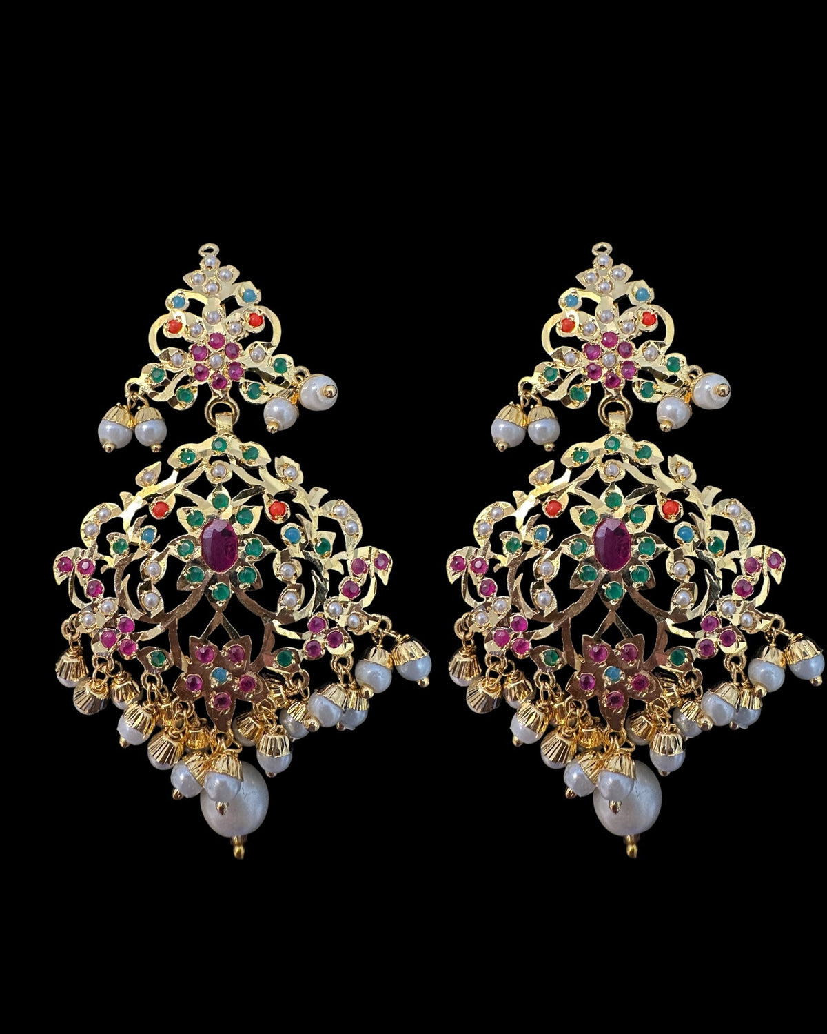 Gold-Plated Jadau Choker in Navratan