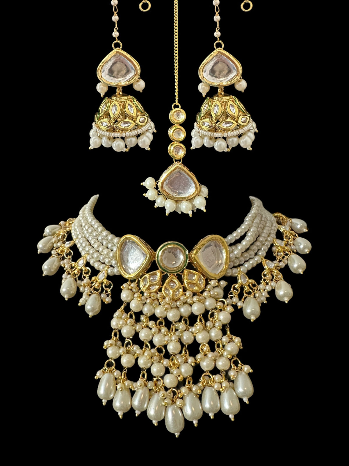 Nudar Kundan and Pearl Bridal Set