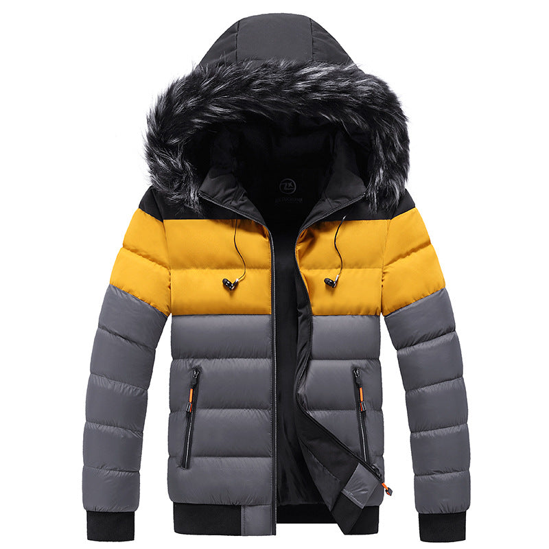 Hooded jacket men's thick warm cotton jacket