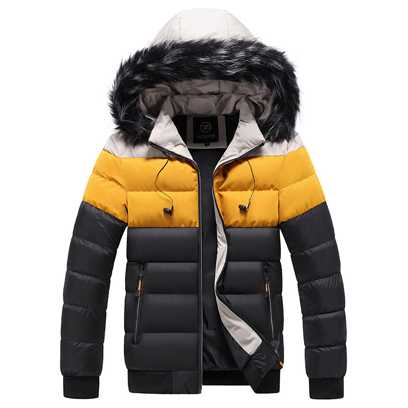 Hooded jacket men's thick warm cotton jacket