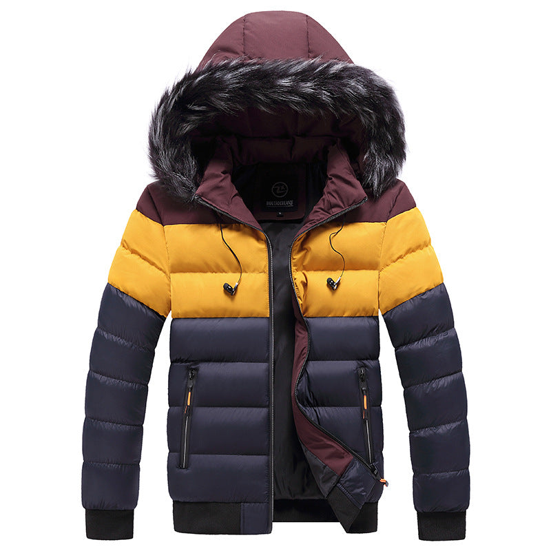 Hooded jacket men's thick warm cotton jacket