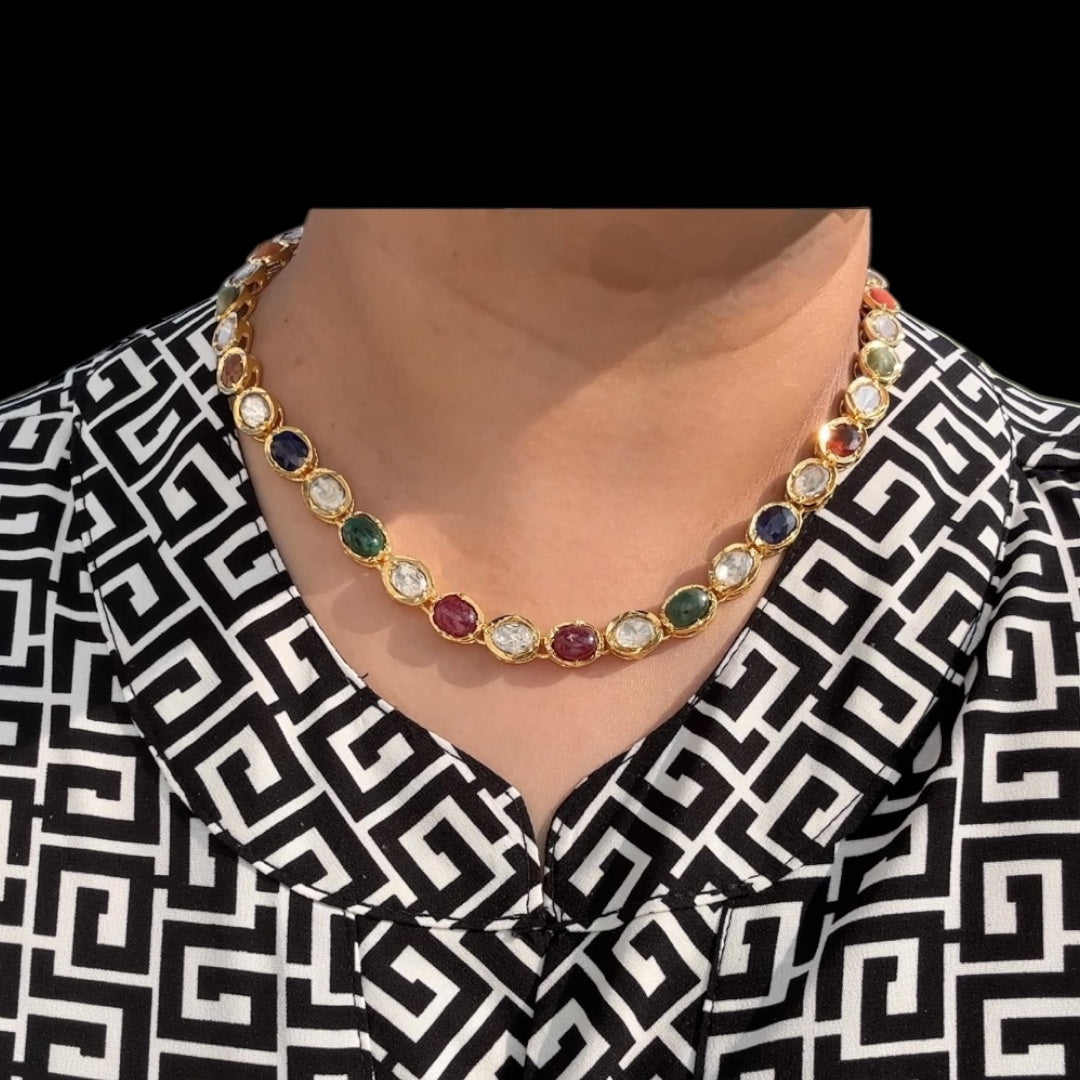 Bhanu Navratan Necklace with Earrings