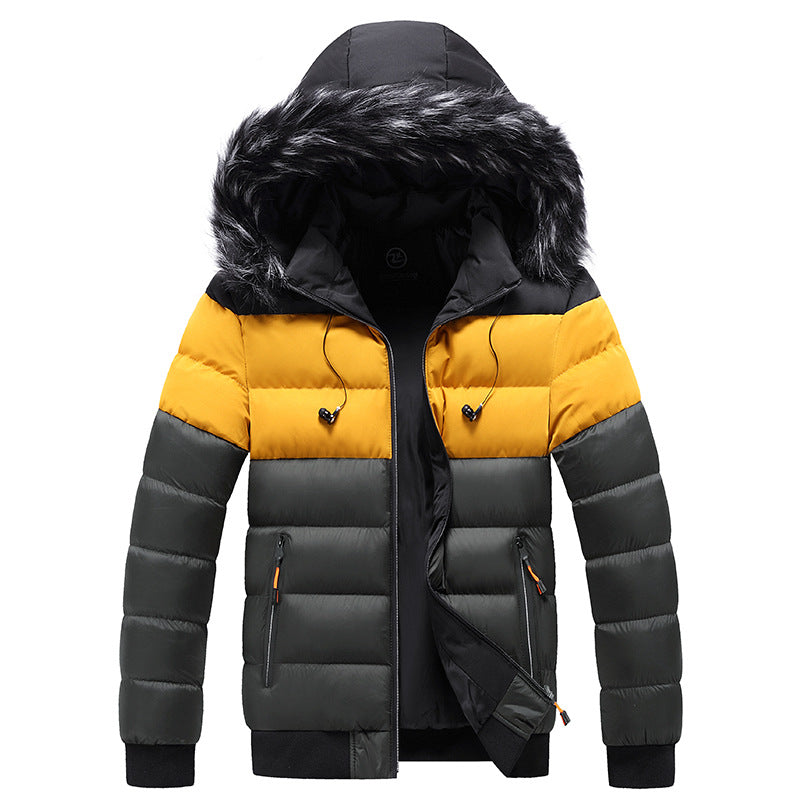 Hooded jacket men's thick warm cotton jacket