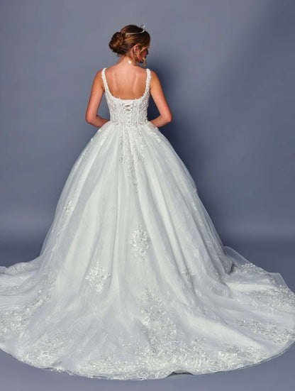 DeKlaire Bridal Wedding Dress V-Neck A-Line Ball Gown — photo 2