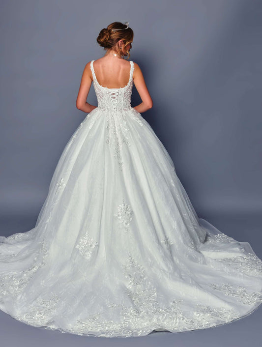 DeKlaire Bridal Wedding Dress V-Neck A-Line Ball Gown — photo 2