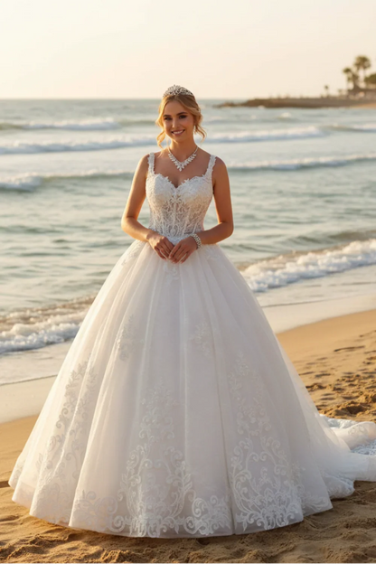 DeKlaire Bridal Wedding Dress V-Neck A-Line Ball Gown — photo 8