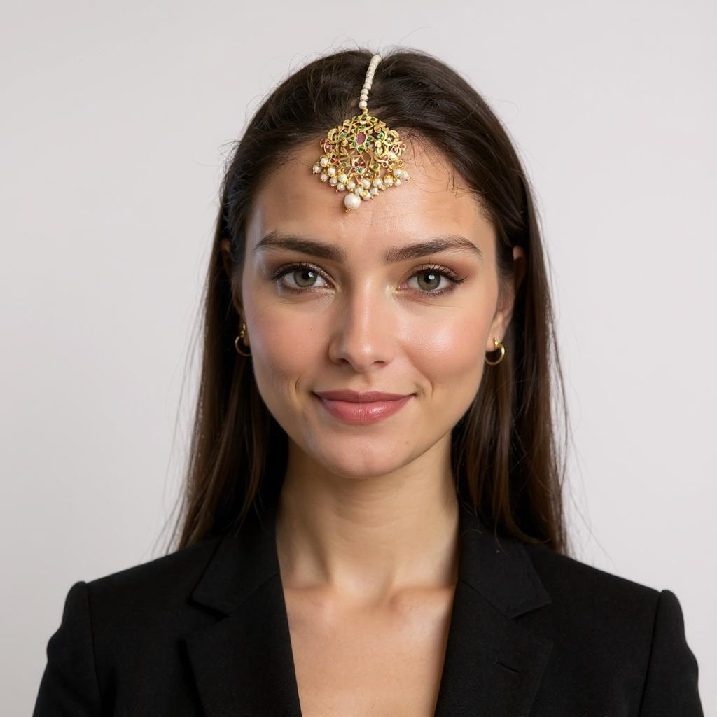 Gold-Plated Jadau Choker in Navratan