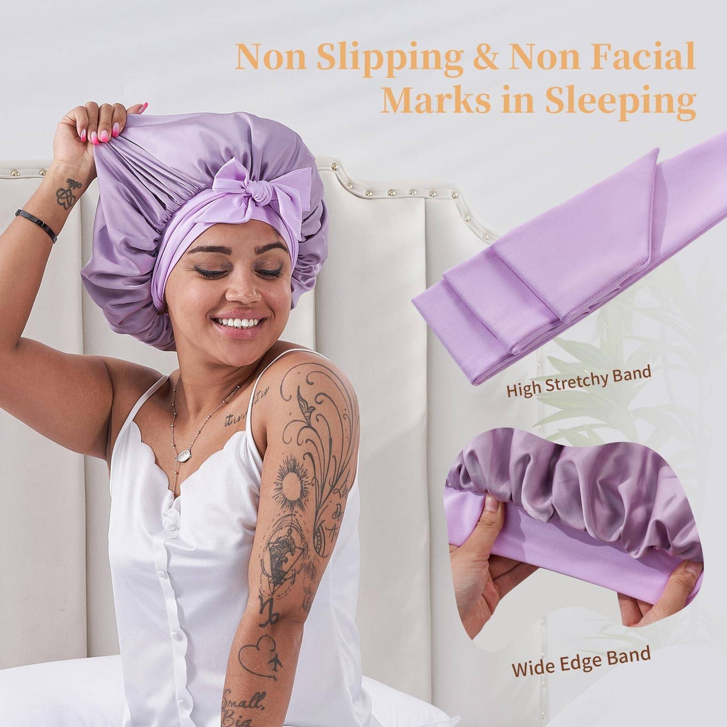 Satin Silk Sleep Bonnet for Curly & Natural Hair