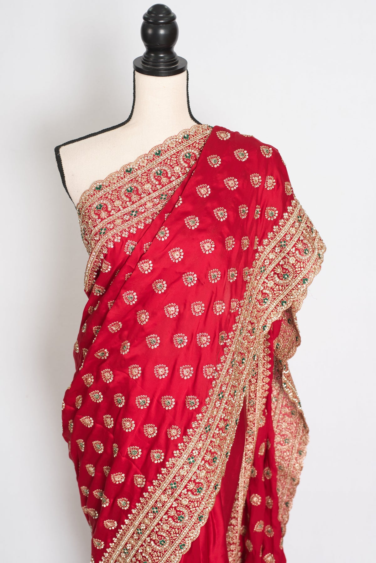 Rosy Pink Satin Festive Saree