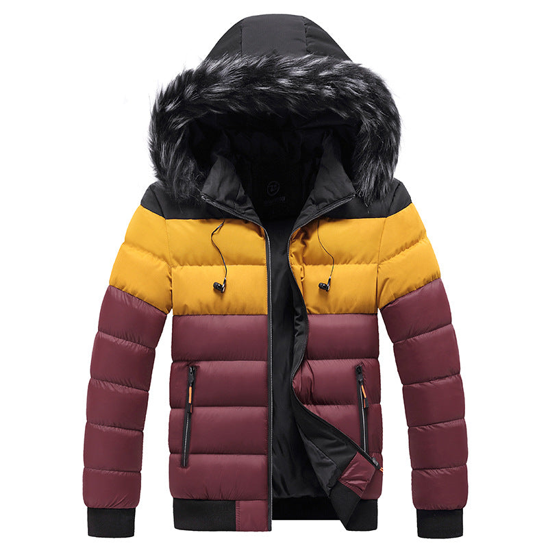 Hooded jacket men's thick warm cotton jacket