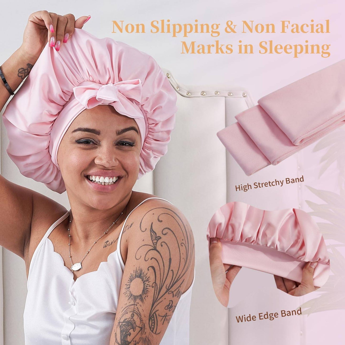 Satin Silk Sleep Bonnet for Curly & Natural Hair