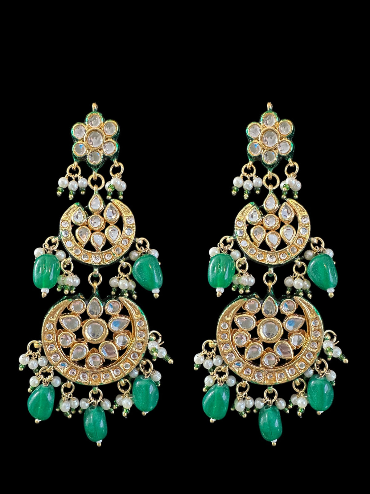 Irina Kundan Earrings and Tika Set