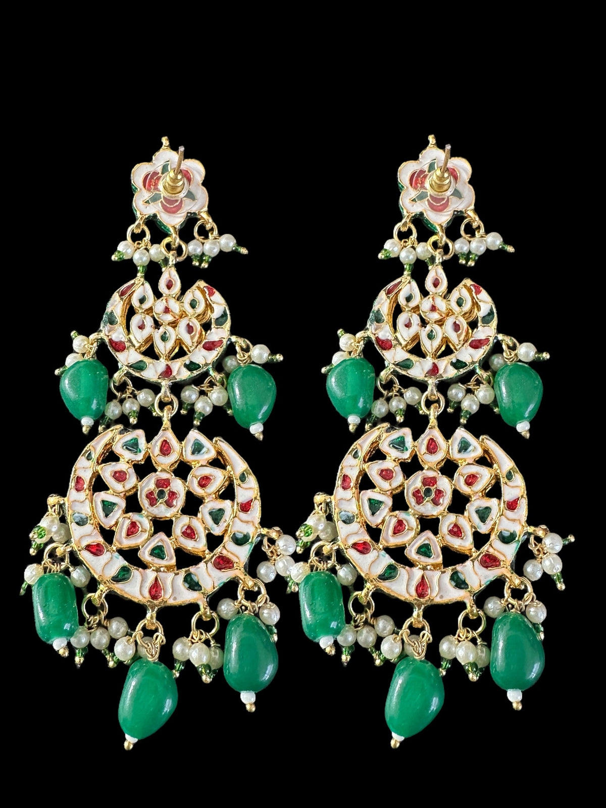 Irina Kundan Earrings and Tika Set