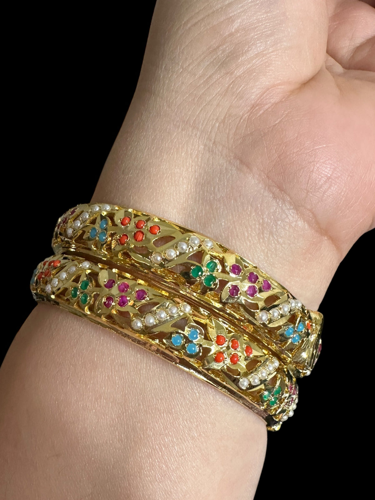 Navratan Jadau Bangles - Set