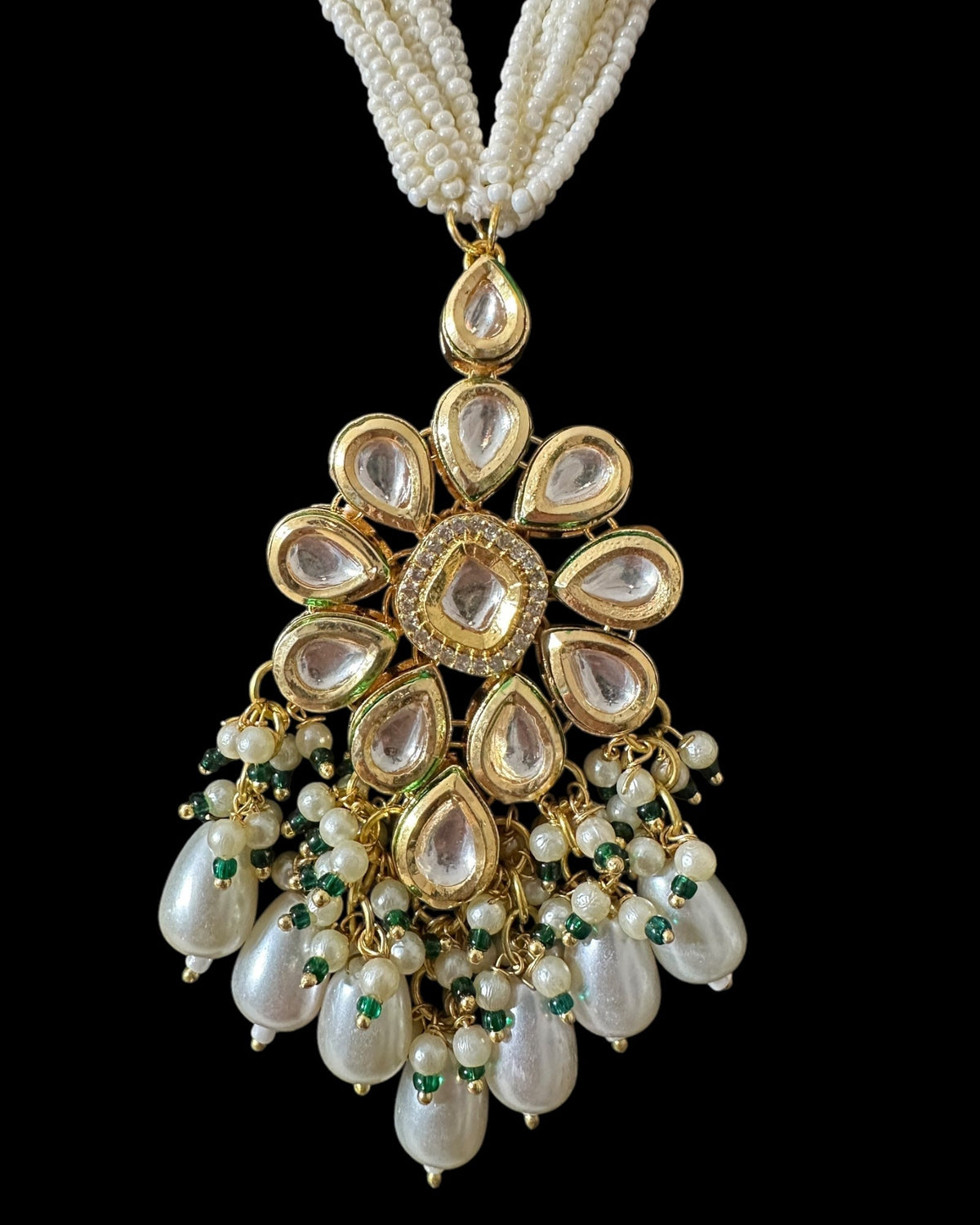 Kundan and Pearl Pendant Set