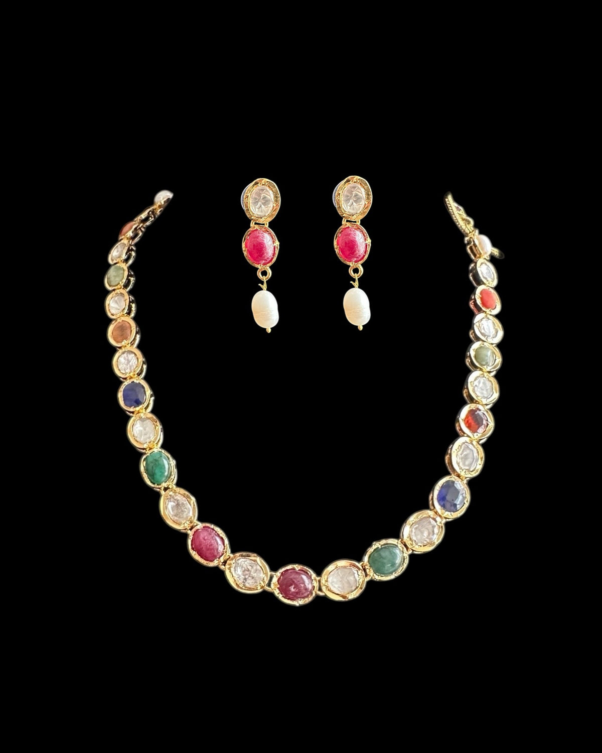 Bhanu Navratan Necklace with Earrings