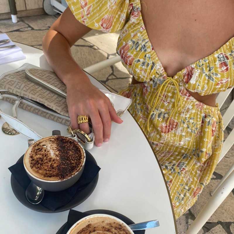 Yellow Floral Embroidered Mini Summer Dress