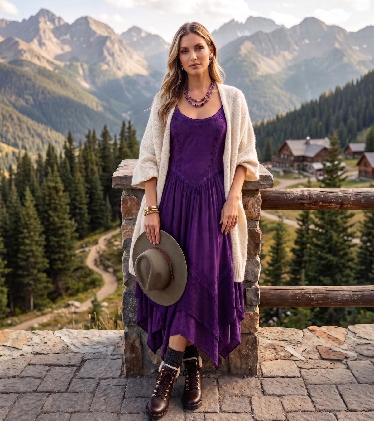Embroidered Stonewashed Spaghetti Strap Long Dress