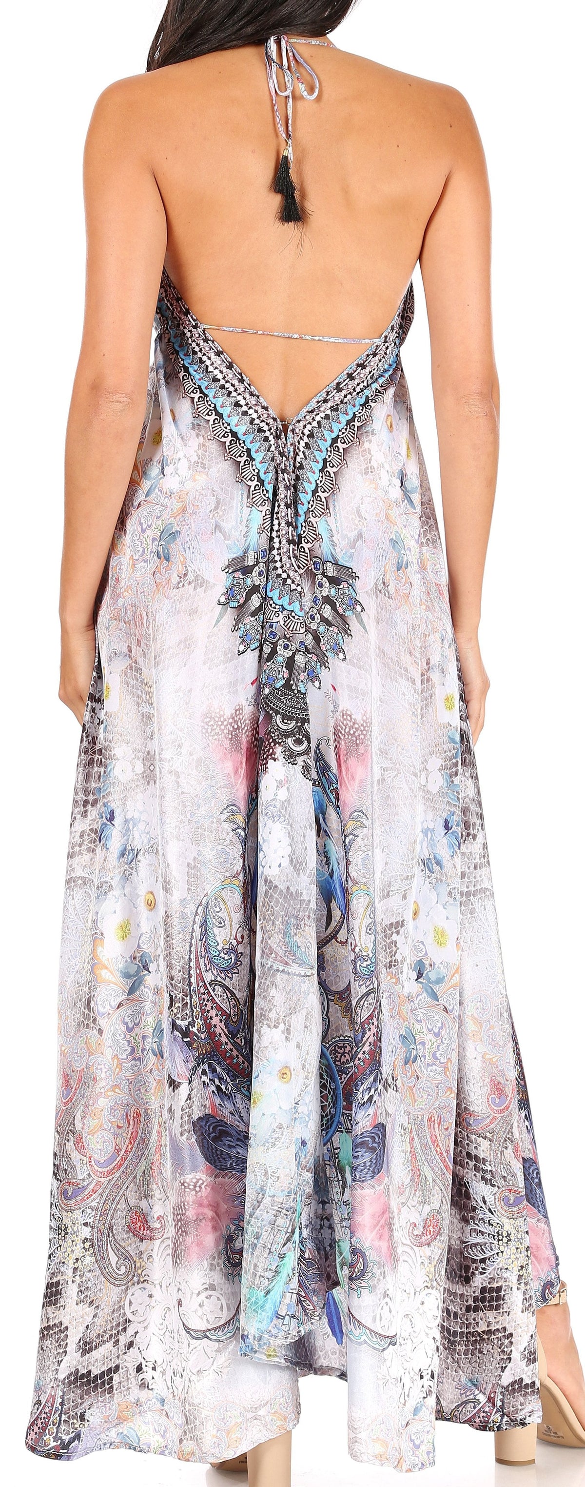 Maxi High-Low Halter Beach Dress