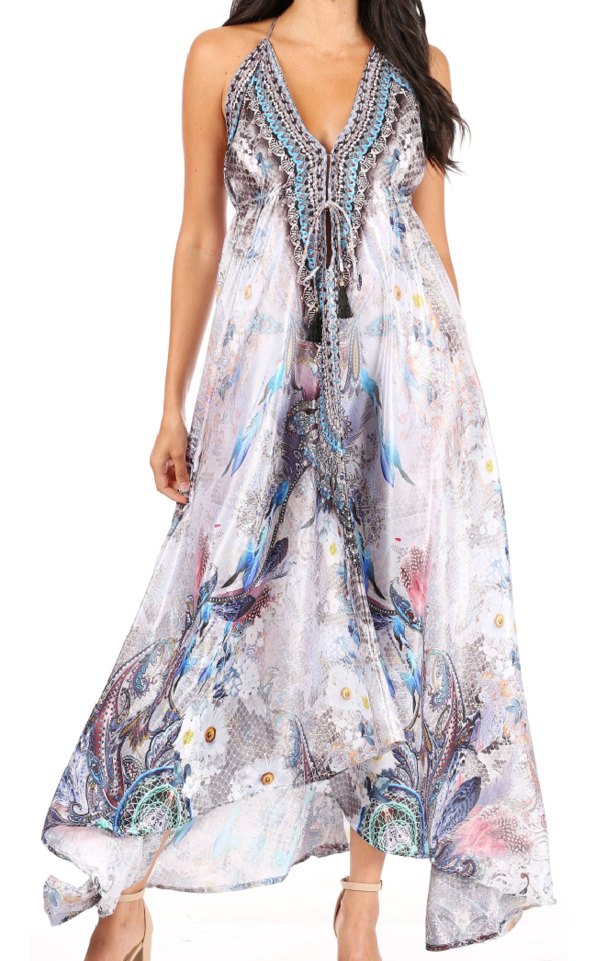 Maxi High-Low Halter Beach Dress