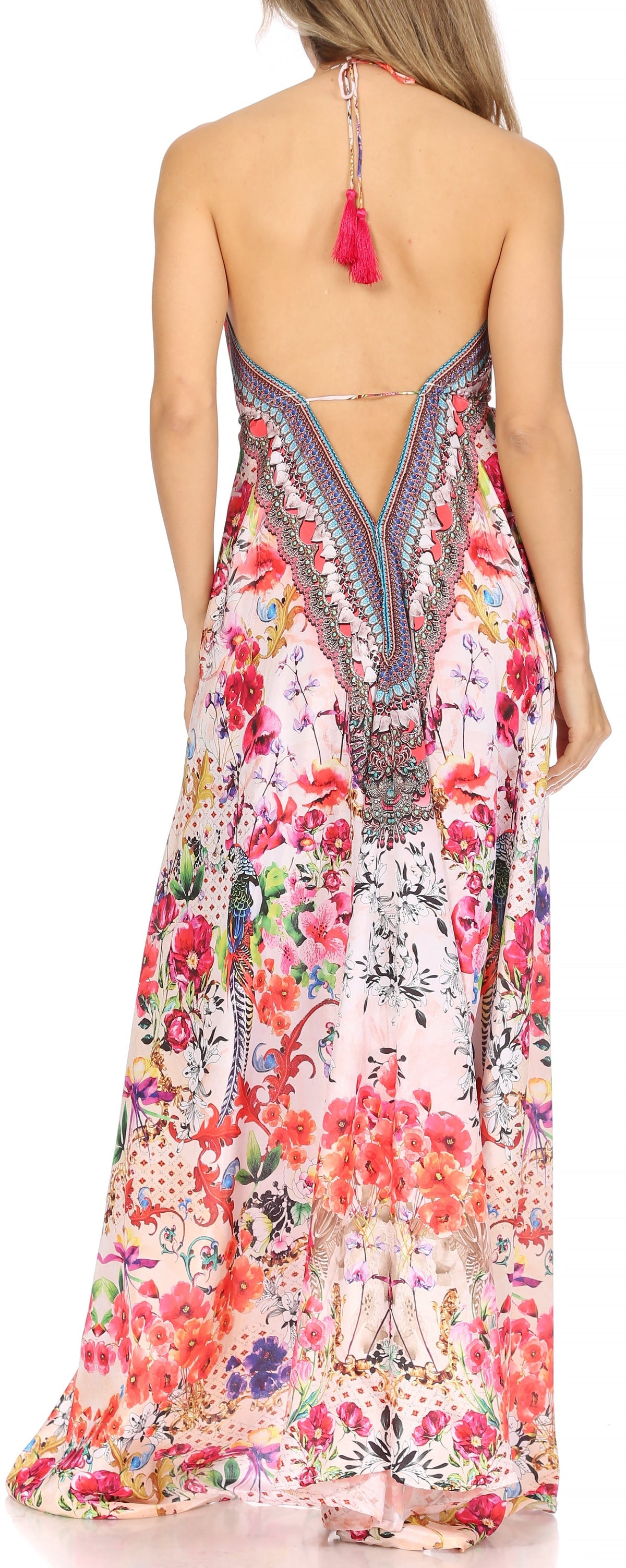 Maxi High-Low Halter Beach Dress