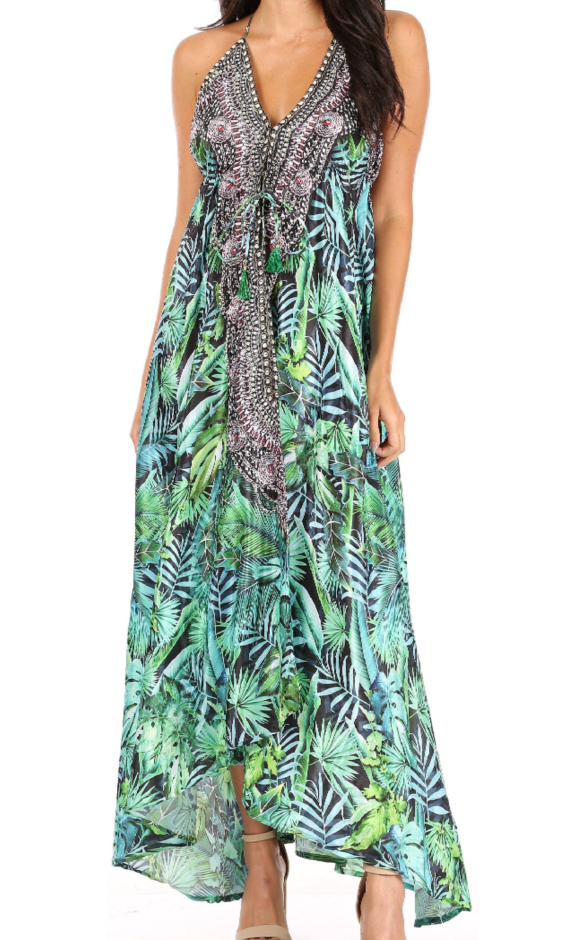 Maxi High-Low Halter Beach Dress