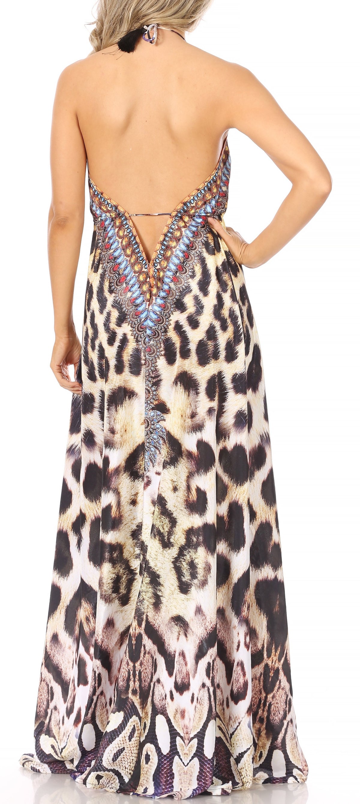 Maxi High-Low Halter Beach Dress