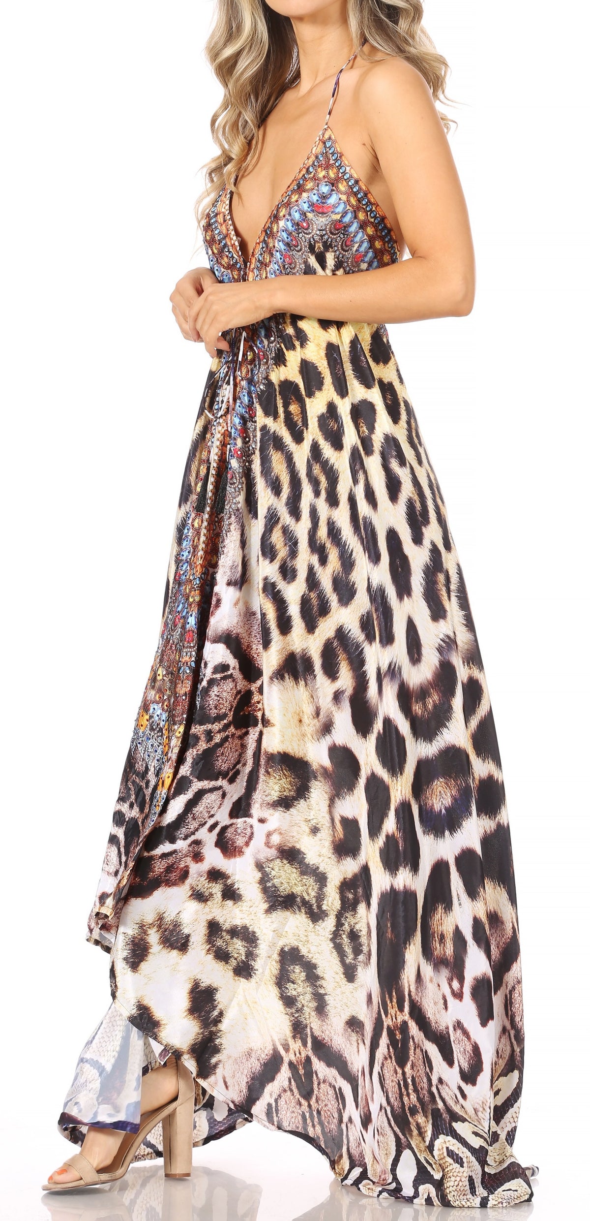 Maxi High-Low Halter Beach Dress