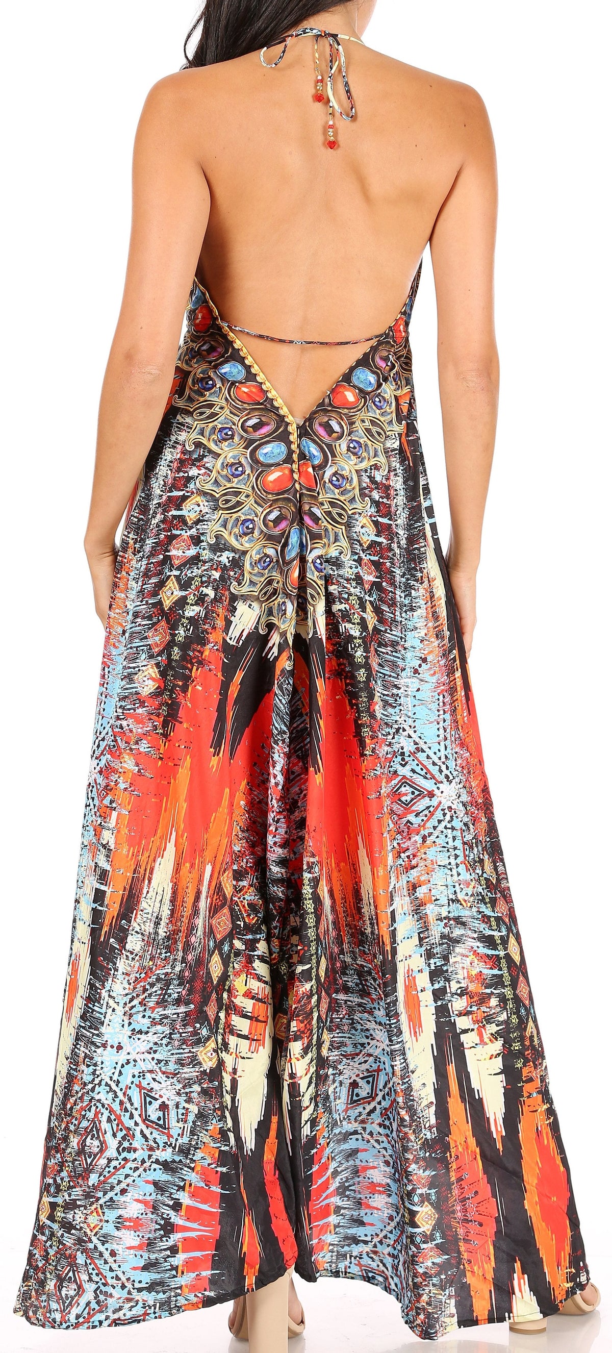 Maxi High-Low Halter Beach Dress