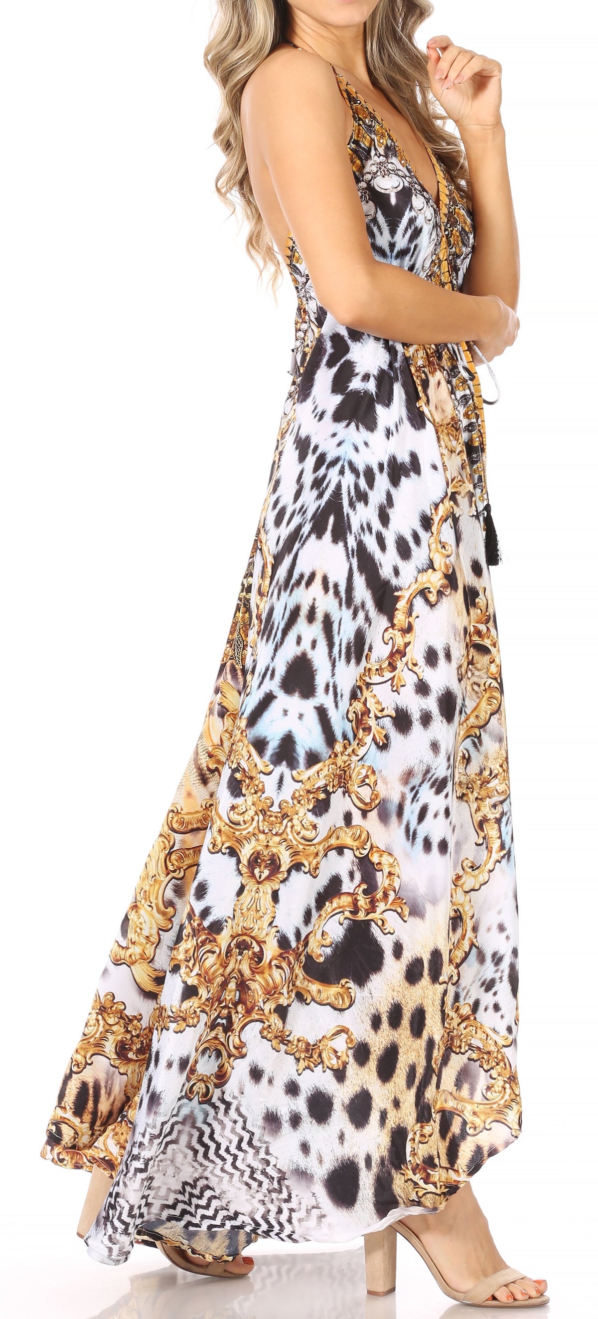 Maxi High-Low Halter Beach Dress