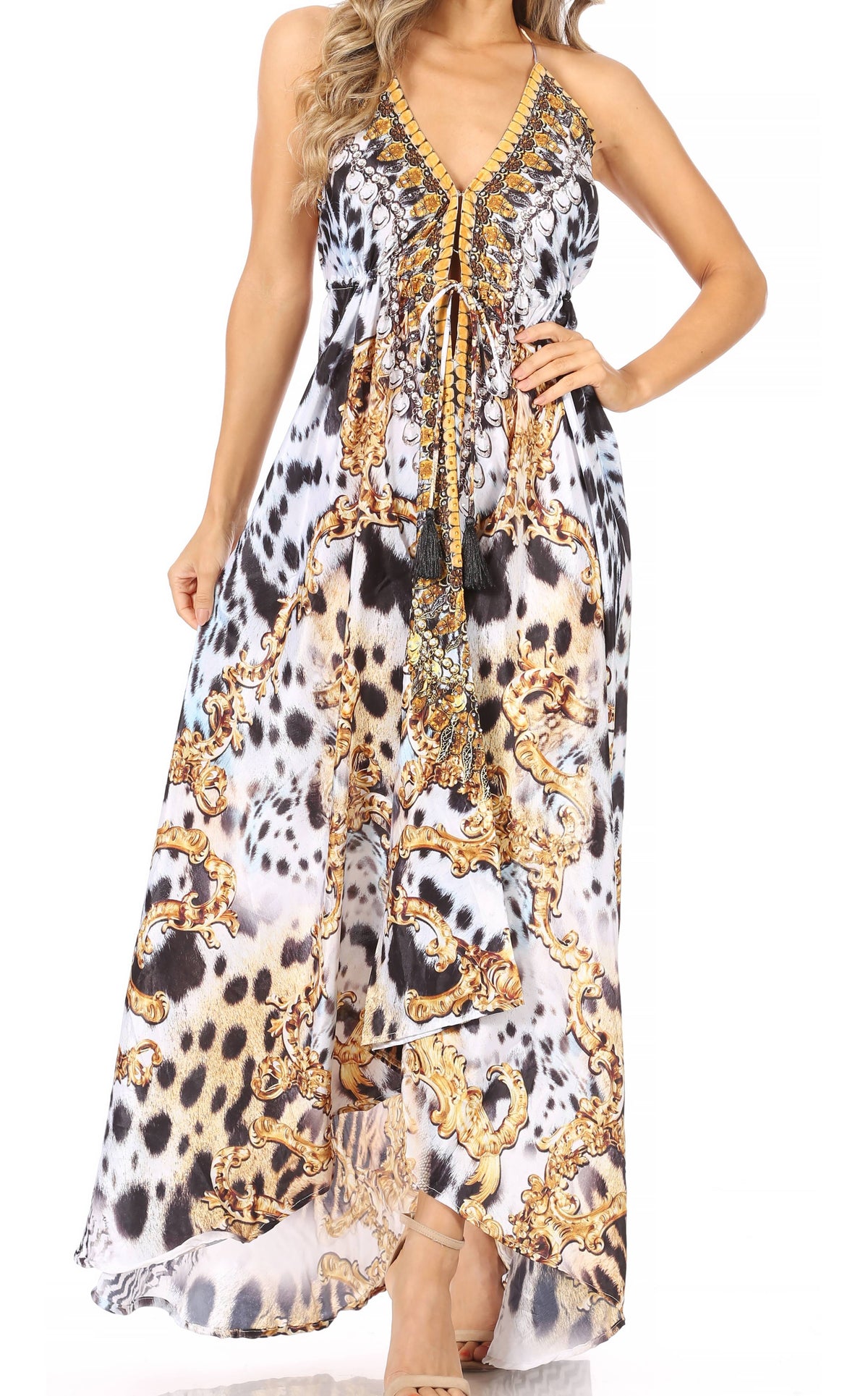 Maxi High-Low Halter Beach Dress