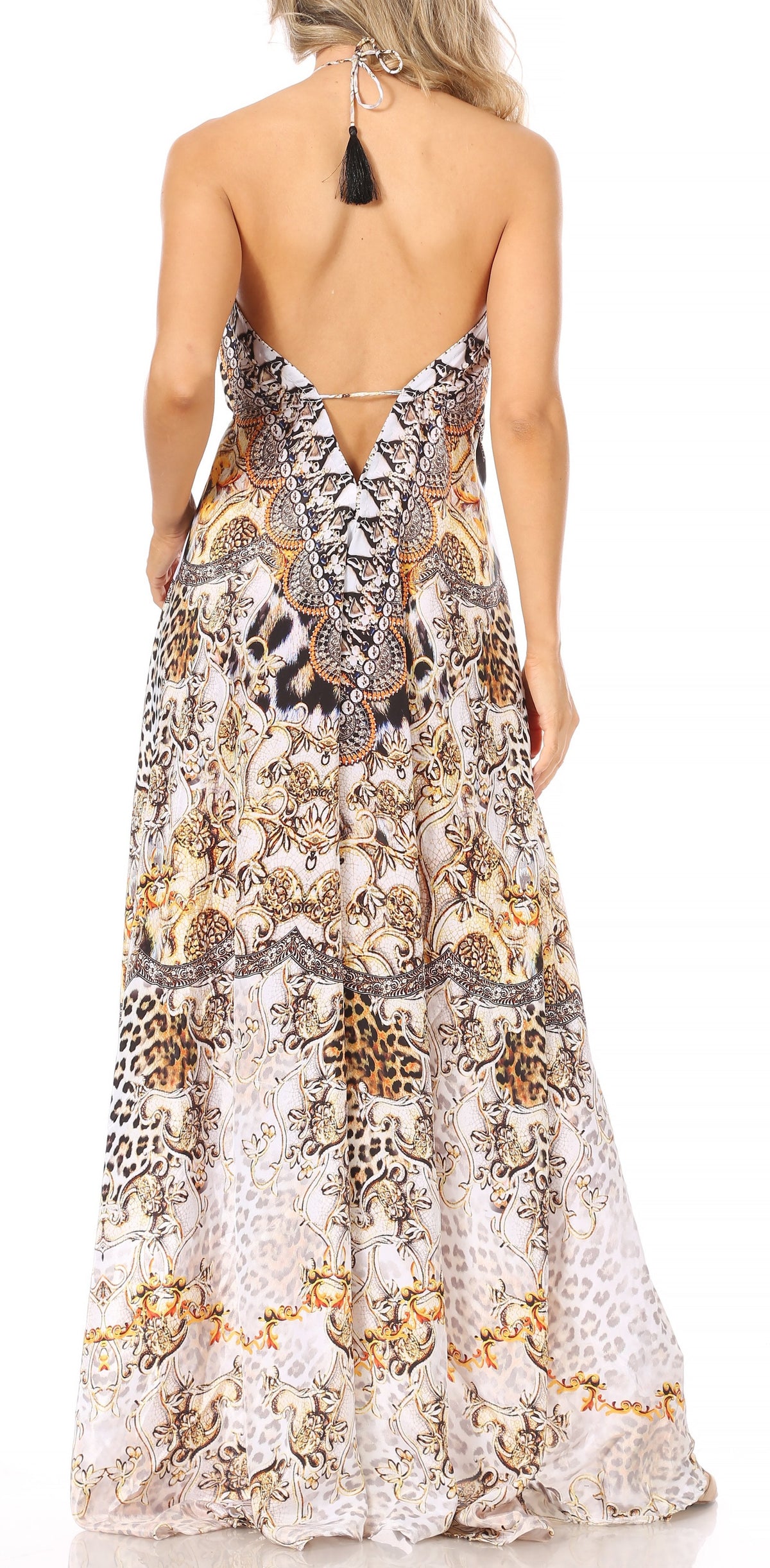 Maxi High-Low Halter Beach Dress