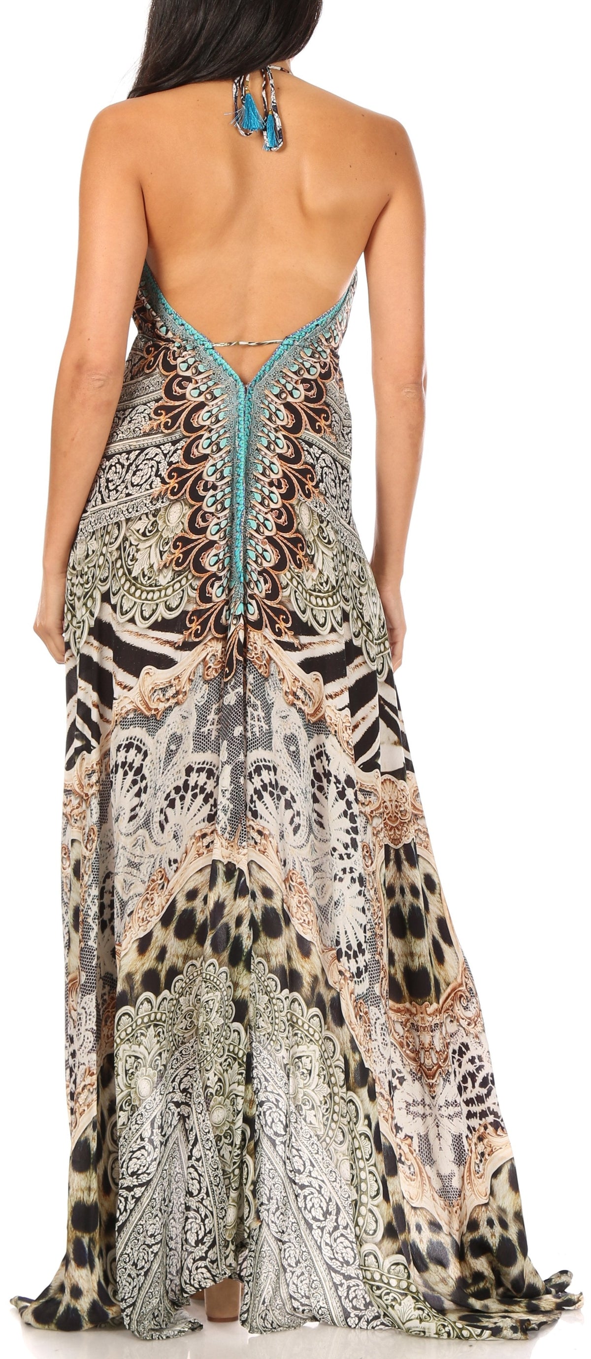 Maxi High-Low Halter Beach Dress